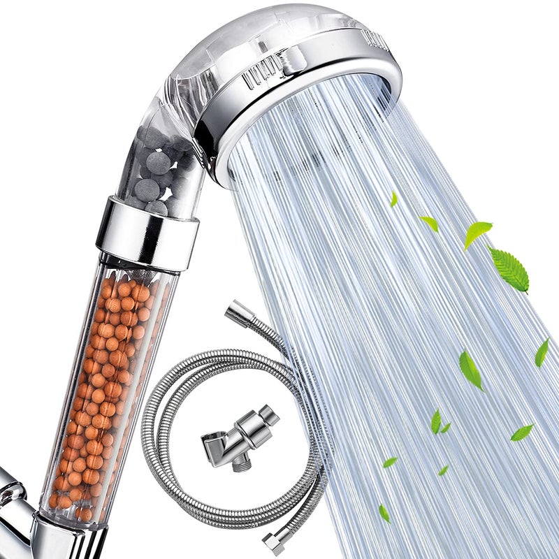 NosameÂ® Shower Head with Hose, Filter Filtration High Pressure Water Saving 3 Mode Function Spray Handheld Showerheads for Dry Skin & Hair - Image 1